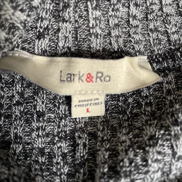 Lark and Ro Sweater Dress Knit Ribbed Short Sleeve Cowl Neck Large New w/o Tag - Picture 4 of 8